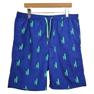 Johnnie-O Full Elastic 9" Boardshorts Men's Blue Size XL Surfing Beach Swim Pool